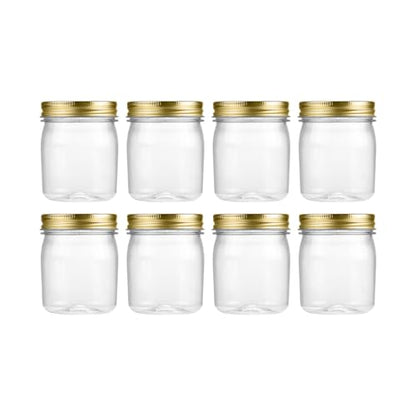 8 oz Plastic Mason Jars and Clear Plastic Jars with Lids 8 oz (8 Count)
