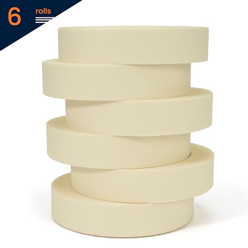 General Purpose Masking Tape Beige White 1" x 60Yards x 6Rolls (6 Count)