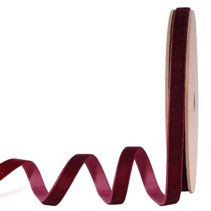 Burgundy Thin Velvet Ribbon