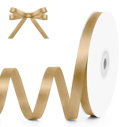 3 8" x 50 Yards Champagne Gold Satin Ribbon Crafts Gift Wrapping
