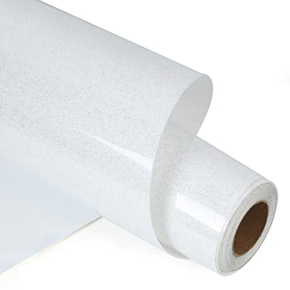 RENLITONG White Glitter Heat Transfer Vinyl HTV Vinyl Rolls