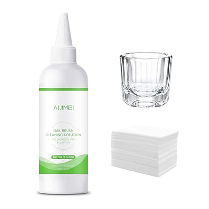 Nail Brush Cleaner 120ml Acrylic Nail Brush Cleaner kit for Efficient Nail Art Brush Cleaning Quick Gel Removal Suitable for Professional and Home (2 Fl Oz)