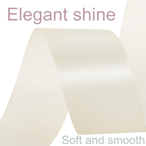 1-1/2 Inch Ivory Ribbon 50Yards – Perfect for Gift Wrapping