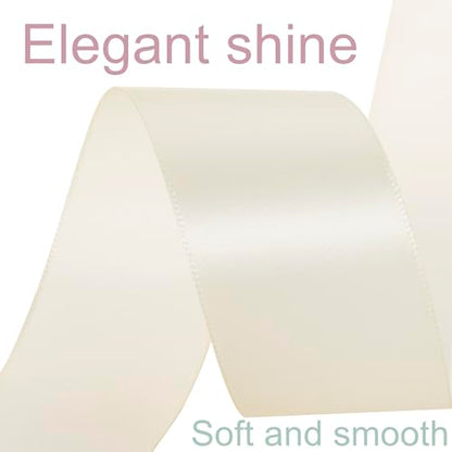 1-1/2 Inch Ivory Ribbon 50Yards – Perfect for Gift Wrapping