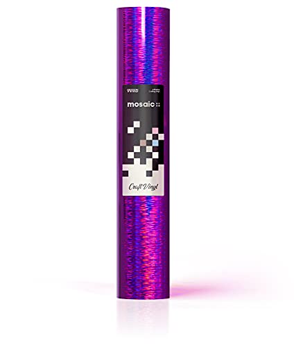 Mosaic+ Purple Brushed Holographic 1ft x 5ft Crafting Vinyl Crinkle