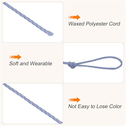 Waxed Cord 0.45mm Waxed Thread 87 Yard Wax String Leather Cord for Bracelet Making