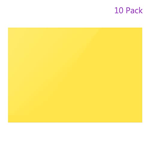 10Pcs Correction Gel Light Filter Overlay Transparent Plastic PVC Sheets Yellow for Photo (10 Count)