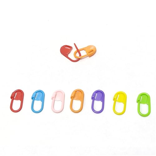 60Pcs Colorful Knitting Markers Crochet Clips Crochet Pins Bulk Stitch Markers Locking Stitch Knitting Place Markers DIY Craft Plastic Safety Pins Weave Stitch Needle Clip Counter（7 Colors (60 Count)