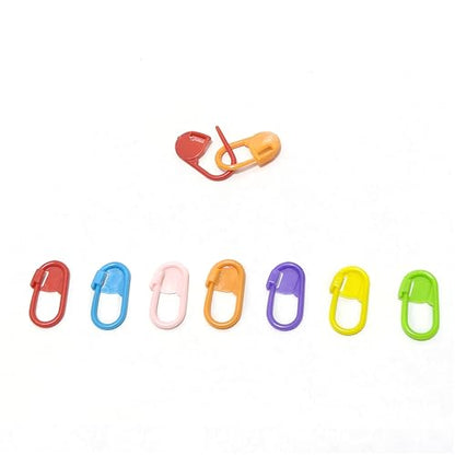 60Pcs Colorful Knitting Markers Crochet Clips Crochet Pins Bulk Stitch Markers Locking Stitch Knitting Place Markers DIY Craft Plastic Safety Pins Weave Stitch Needle Clip Counter（7 Colors (60 Count)