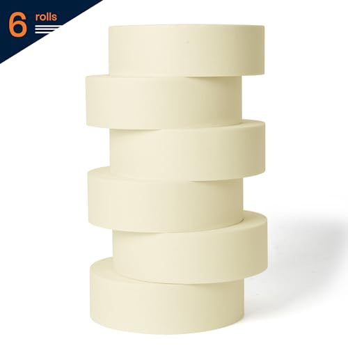 General Purpose Masking Tape Beige White 1.41" x 60Yards x 6Rolls (1080 Foot)