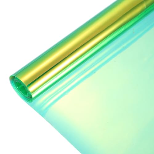 Holographic Clear PVC Vinyl Film Holographic PVC Fabric Waterproof Dichroic Film 12 x 48 Inch for Handbags Bows Earrings DIY Craft