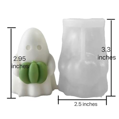 Ghost Holding Pumpkin Resin Mold