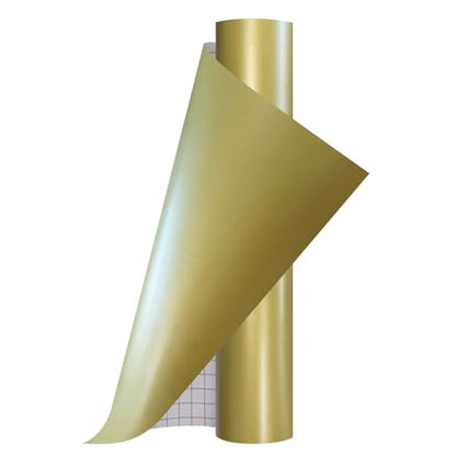 13inch x 5ft Gold Smart Adhesive Permanent Vinyl Compatible with Cricut Explore and Maker Series Without Cutting Mats