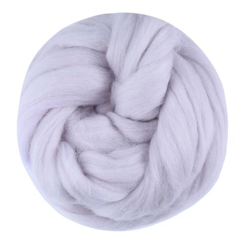 3.53oz Needle Felting Wool Roving for Needle Felting Grey Felting Wool