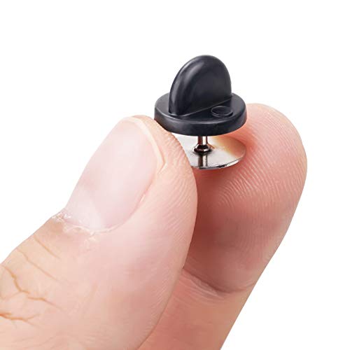 400pcs PVC Rubber Pin Backs Butterfly Clutch Pin Tie Tacks Blank for Uniform Badges Backing Holder Clasp Lapel Enamel