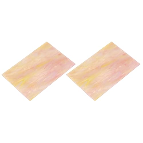 2 Pcs Stained Glass Sheet Mosaic Tile 7.9 Inch x 5.9 Inch Pink Stained Glass Sheets for Crafts DIY Art Project