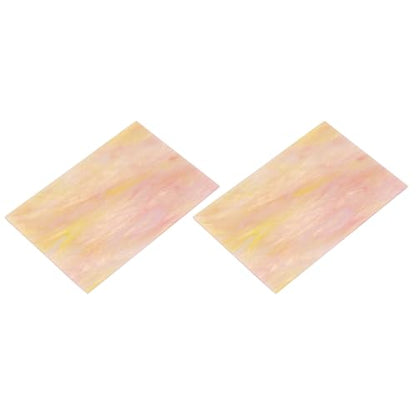 2 Pcs Stained Glass Sheet Mosaic Tile 7.9 Inch x 5.9 Inch Pink Stained Glass Sheets for Crafts DIY Art Project