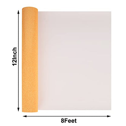Glitter Fluorescent Orange HTV Heat Transfer Vinyl Rolls