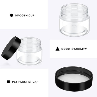 36 Pieces 0.17 oz Plastic Jars with Lids Wide Mouth Airtight Reusable Container Acrylic Cosmetic Small Jars for Lotions Ointments Travel Toiletries Creams Make up Storage (36 Count)