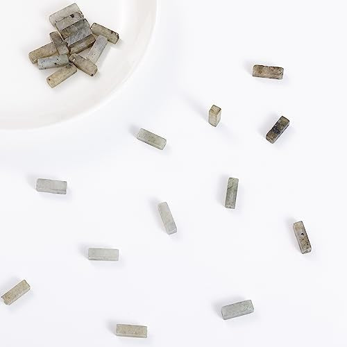 Natural Spectrolite Rectangle Tube Beads 4x13mm 38cm (28 Count)