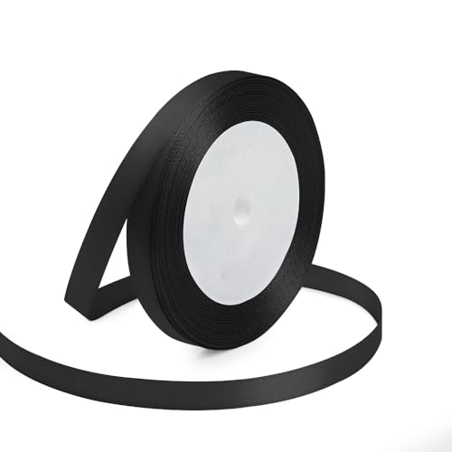 3 8" x 25 Yards Black Satin Ribbon Crafts Gift Wrapping