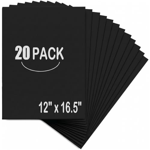 20Pack 12" x 16.5" Black Foam Board with 3