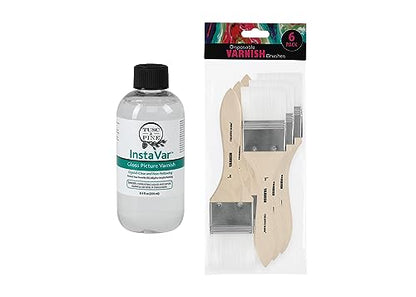 InstaVar™ Gloss Picture Varnish & Varnish Brush Sets (6 Count)