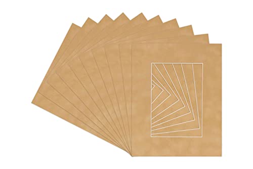Pack of Ten Acid Free 11x14 Mats Bevel Cut for 8.5x11 Photos (10 Count)