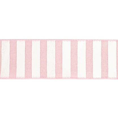 Pink Striped Burlap Ribbon (30 Foot)