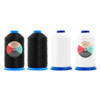 Size 207 630D T210 Black White Bonded Nylon Thread (9598 Foot)