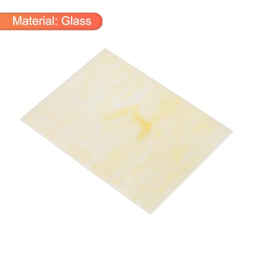 2 Pcs Stained Glass Sheet Mosaic Tile 7.9 Inch x 5.9 Inch Apricot Stained Glass Sheets for Crafts DIY Art Project
