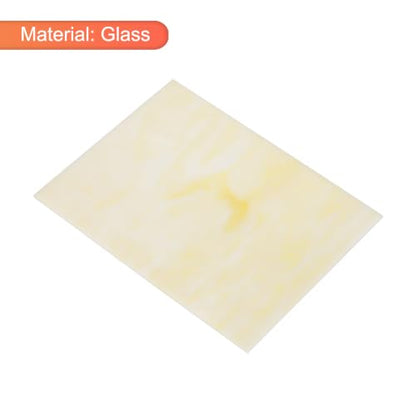 2 Pcs Stained Glass Sheet Mosaic Tile 7.9 Inch x 5.9 Inch Apricot Stained Glass Sheets for Crafts DIY Art Project