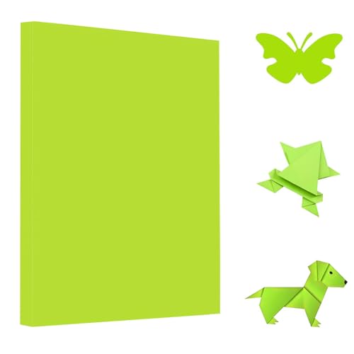 A4 Origami Paper Yellow Green 100 Sheets (100 Count)