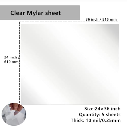 Transparent Blank Mylar Stencil Sheets for Cutting (5 Count)