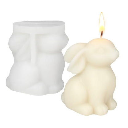 1pcs 2.6inch Bunny Silicone Molds for Soap Candle Making