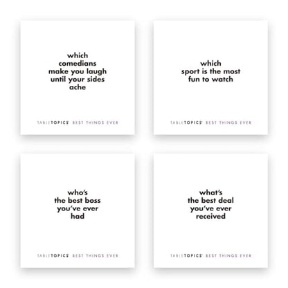 Best Things Ever Question Card Game