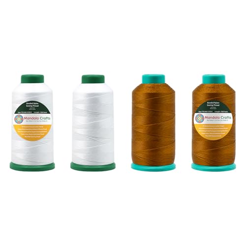 Size 69 210D T70 White Brown Bonded Nylon Thread (18000 Foot)