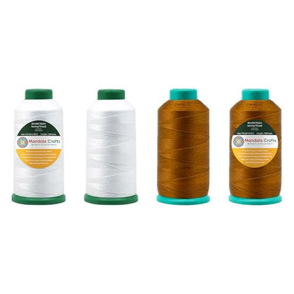 Size 69 210D T70 White Brown Bonded Nylon Thread (18000 Foot)