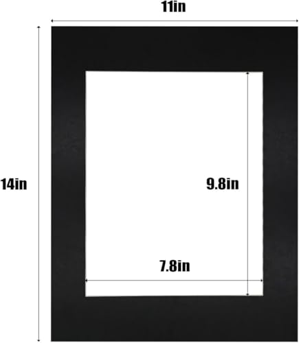 11x14 Black Picture Mats Pack of 11