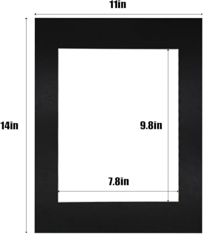 11x14 Black Picture Mats Pack of 11