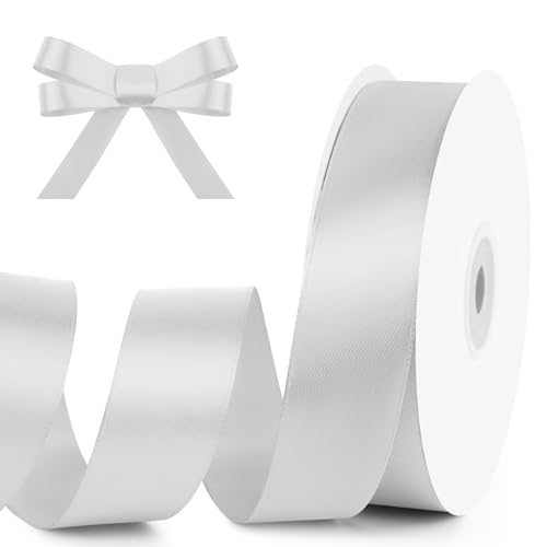 1" x 50 Yards Silvery Satin Ribbon Crafts Gift Wrapping