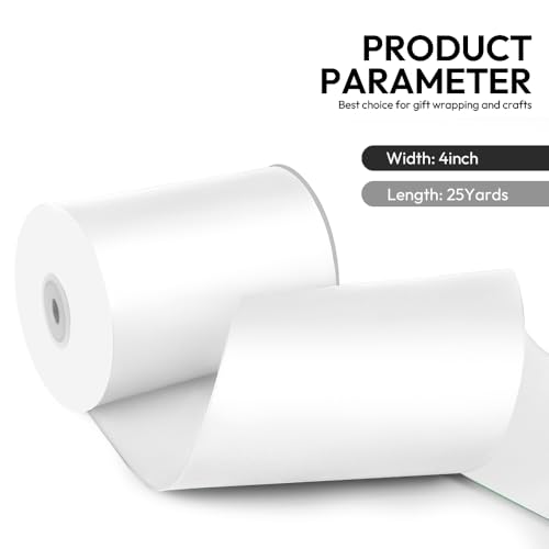 4 Inch 25 Yard Wide Satin Ribbon White
