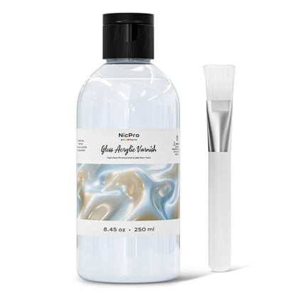 Clear Acrylic Paint Sealer 8.45oz Gloss Varnish for Acrylic Painting (8.45 Ounce)