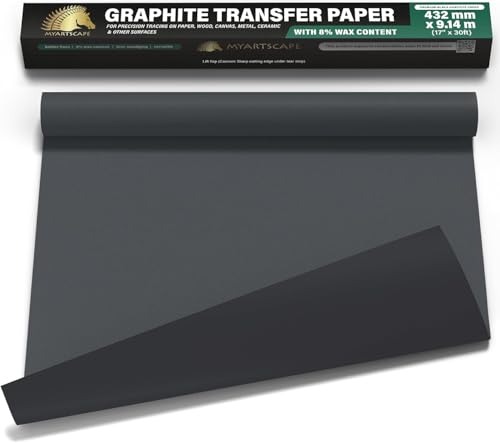 Graphite Transfer Paper Roll 17" x 30ft Black Waxed