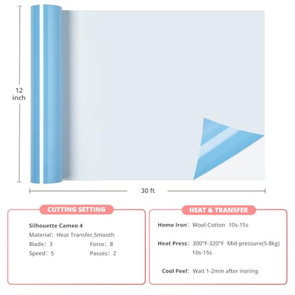 Sky Blue HTV Vinyl Heat Transfer Rolls