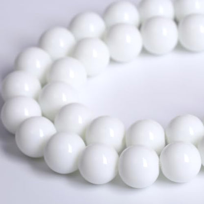 4MM Natural Stone White Porcelain Agate Beads Round Loose Stone Beads for Jewelry and Bracelets Making 90pcs 1 Strands 16"