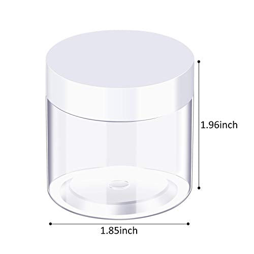 36 Pieces 3 oz Plastic Jars with Lids Wide Mouth Airtight Reusable Container Acrylic Cosmetic Small Jars for Lotions Ointments Travel Toiletries Creams Make up Storage (36 Count)