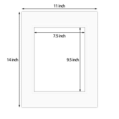 5 Pack Double mat 11x14 For 8x10 Off White Over Off White (5 Count)