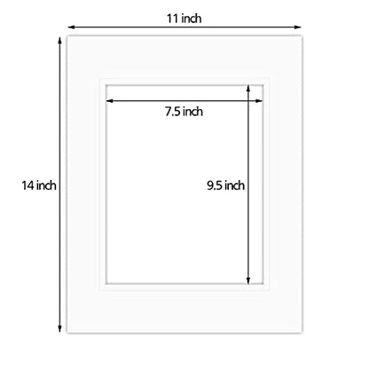 5 Pack Double mat 11x14 For 8x10 Off White Over Off White (5 Count)