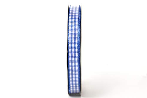 Ink Blue Gingham Plaid Checked Ribbon 25 Yard Each Roll 100% Polyester (75 Foot)